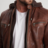 DAYTONA 73 Giacca uomo in pelle dark cognac Bishop 