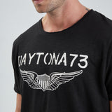 DAYTONA 73 T-shirt uomo American Slub nera 