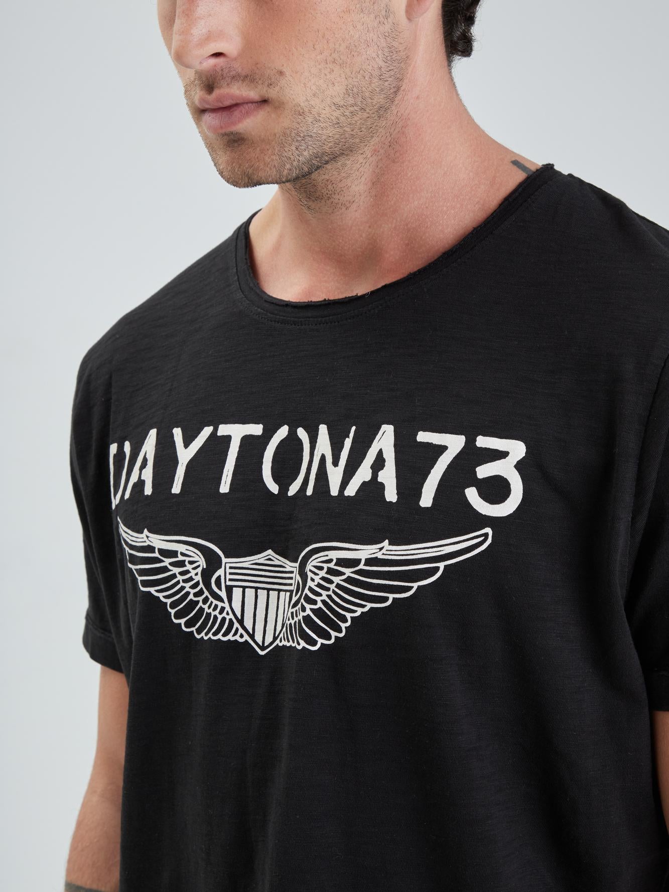 DAYTONA 73 T-shirt uomo American Slub nera 