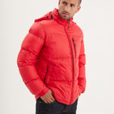 DAYTONA 73 Piumino uomo in nylon rosso Denisson 