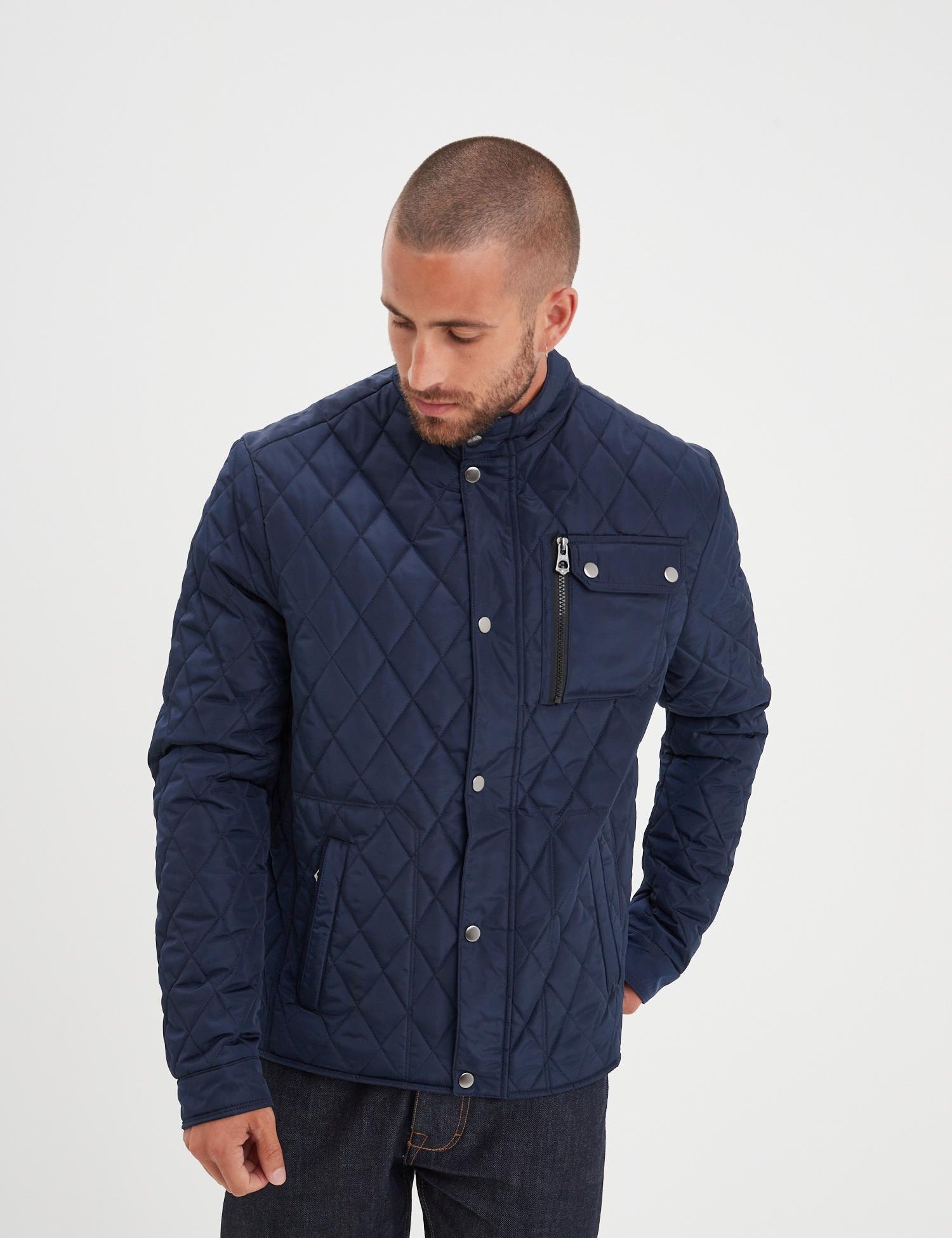 DAYTONA 73 Giacca trapuntata uomo in nylon blu Darrington 