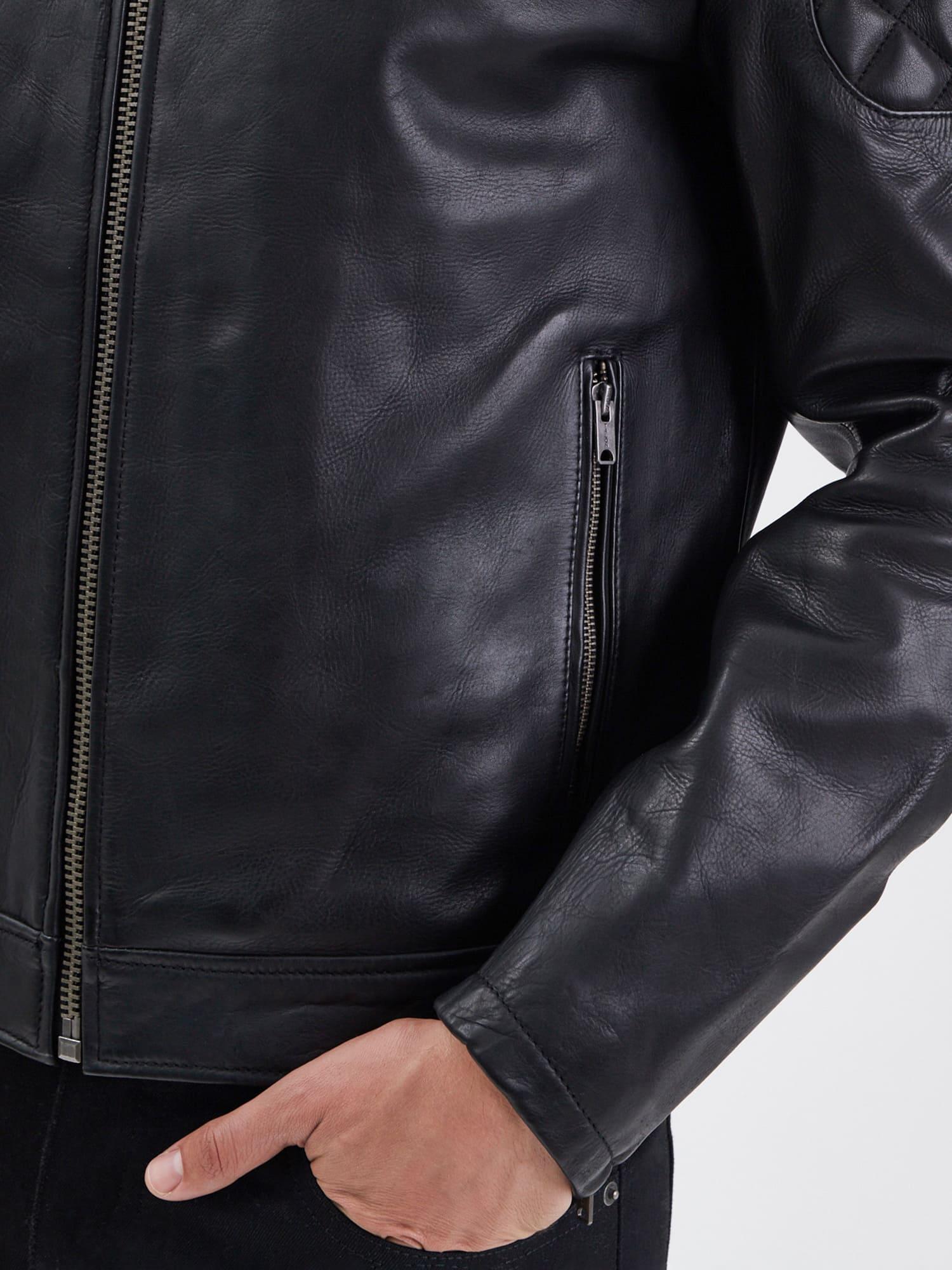 DAYTONA 73 Giacca in pelle nera uomo Cobalt 