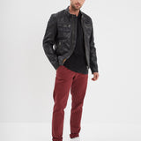 DAYTONA 73 Giacca in pelle nera uomo Walkor 