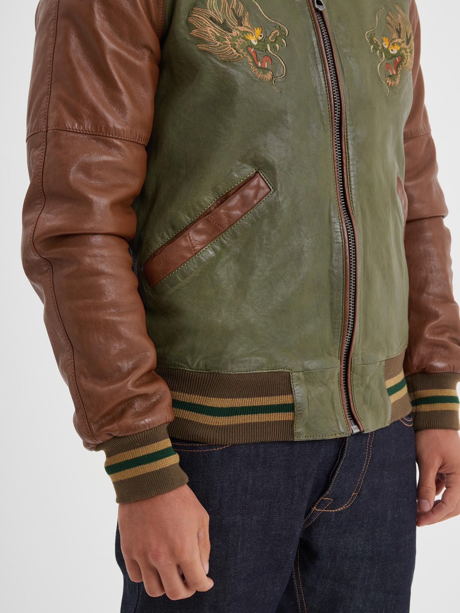 DAYTONA 73 Giacca uomo in pelle verde Hanks 