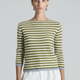 BE YOU GERALDINEALASIO Maglia Benedicta verde/bianco 