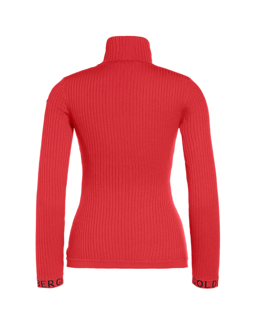 GOLDBERGH Maglia donna Mira collo alto a costine slim fit rossa 