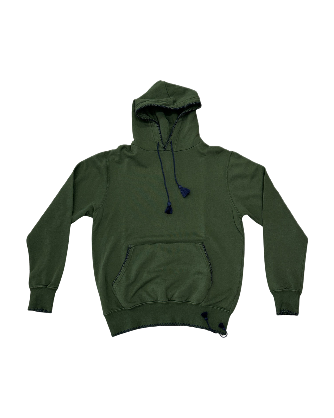 INTHEBOX Felpa unisex verde con cappuccio in cotone ricamato 