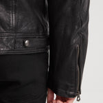 DAYTONA 73 Giacca uomo in pelle nera Bishop Black 