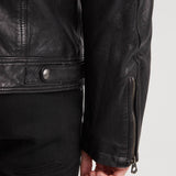 DAYTONA 73 Giacca uomo in pelle nera Bishop Black 