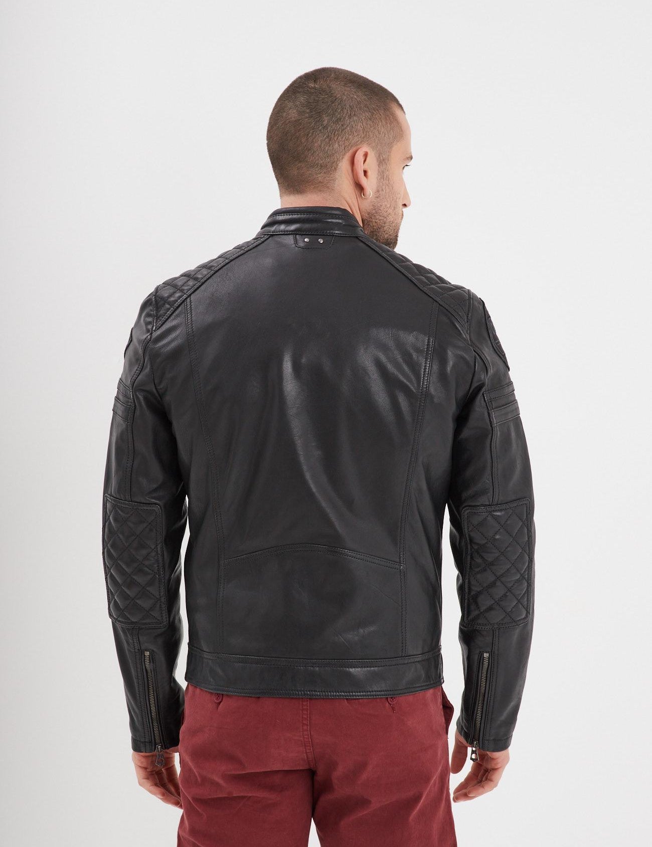 DAYTONA 73 Giacca in pelle nera uomo Walkor 