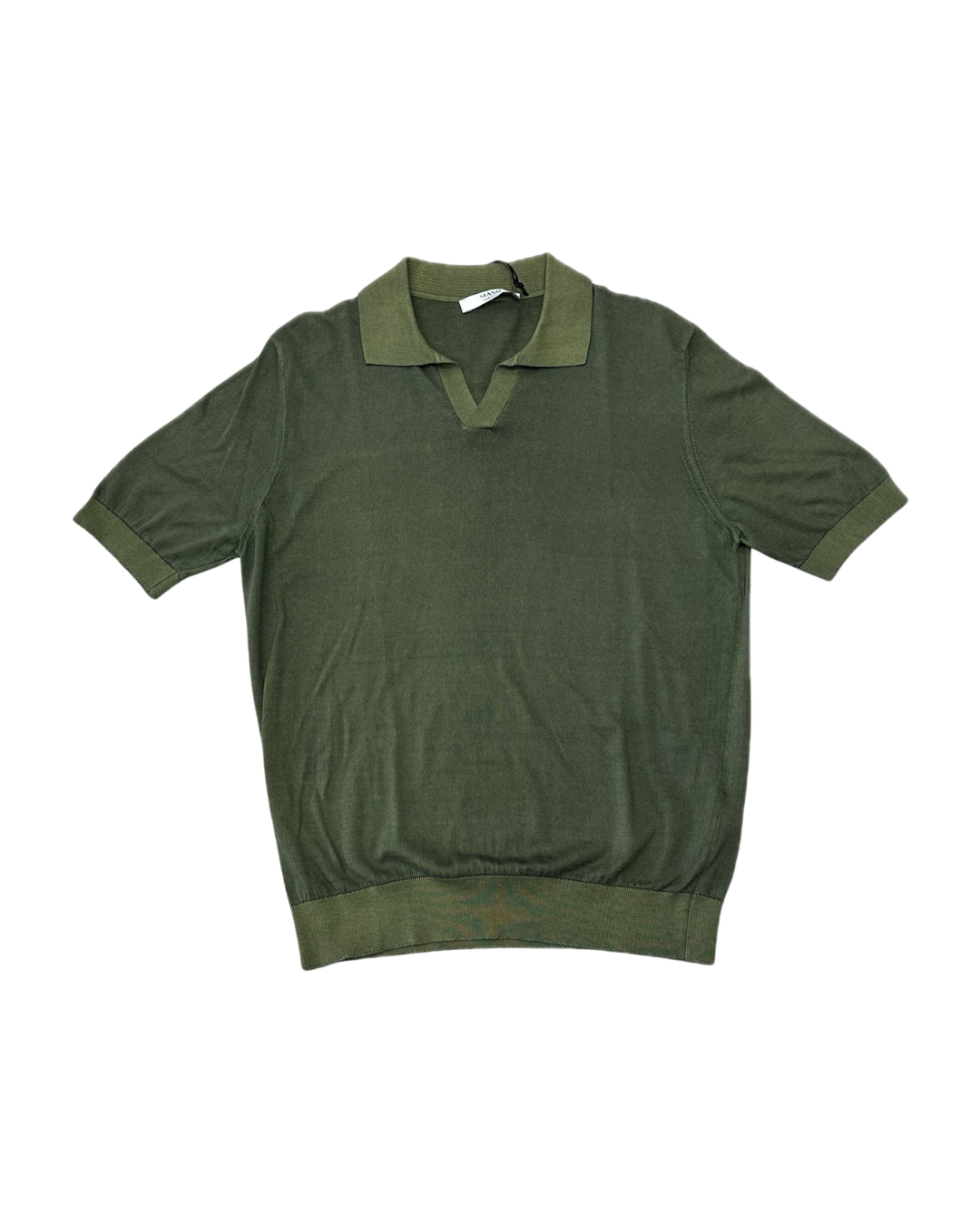 MASQ Polo unisex verde senza bottoni in cotone 