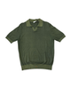 Green unisex buttonless cotton polo shirt