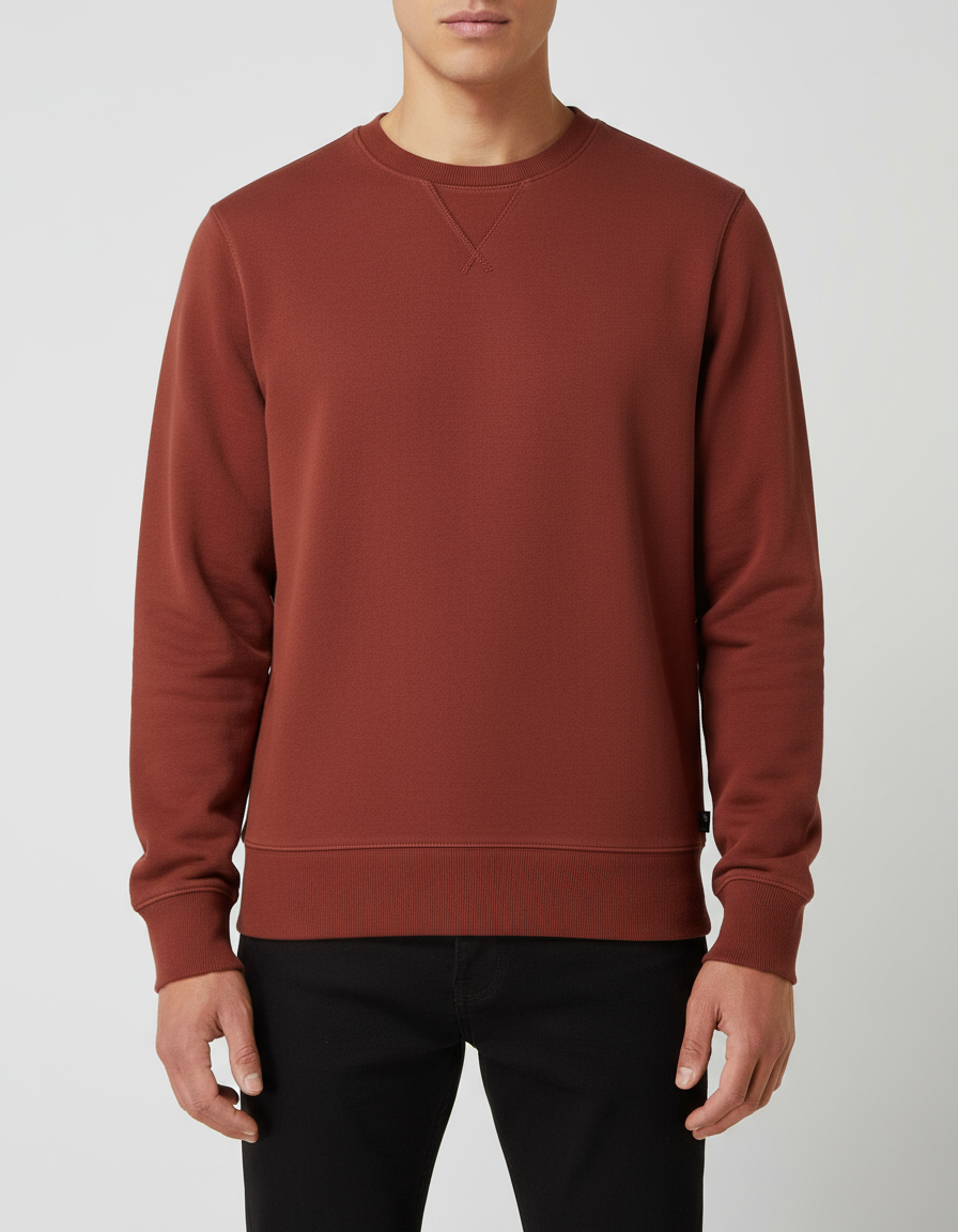 KEELING Felpa unisex in cotone Cinnabar Sabah Crew girocollo 