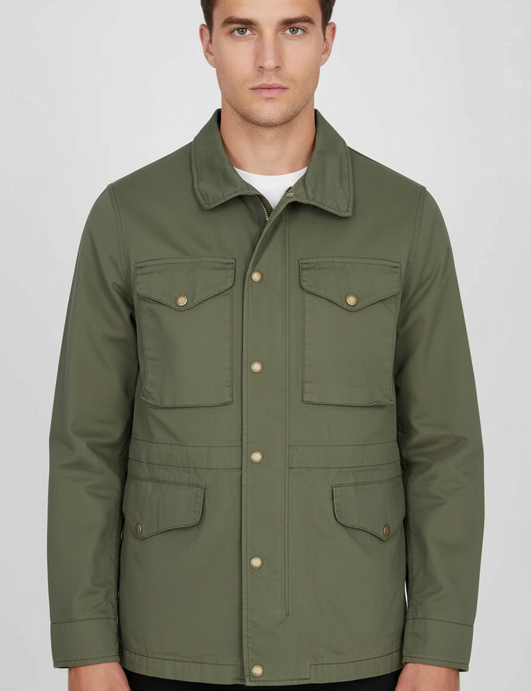 MANIFATTURA CECCARELLI Field Jacket uomo in cotone olive 