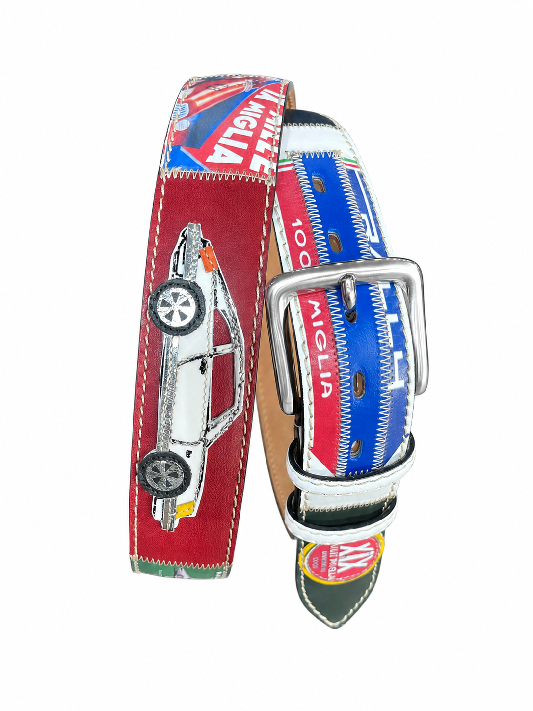 RED BELTS Cintura artigianale in pelle Porsche 1000 Miglia 