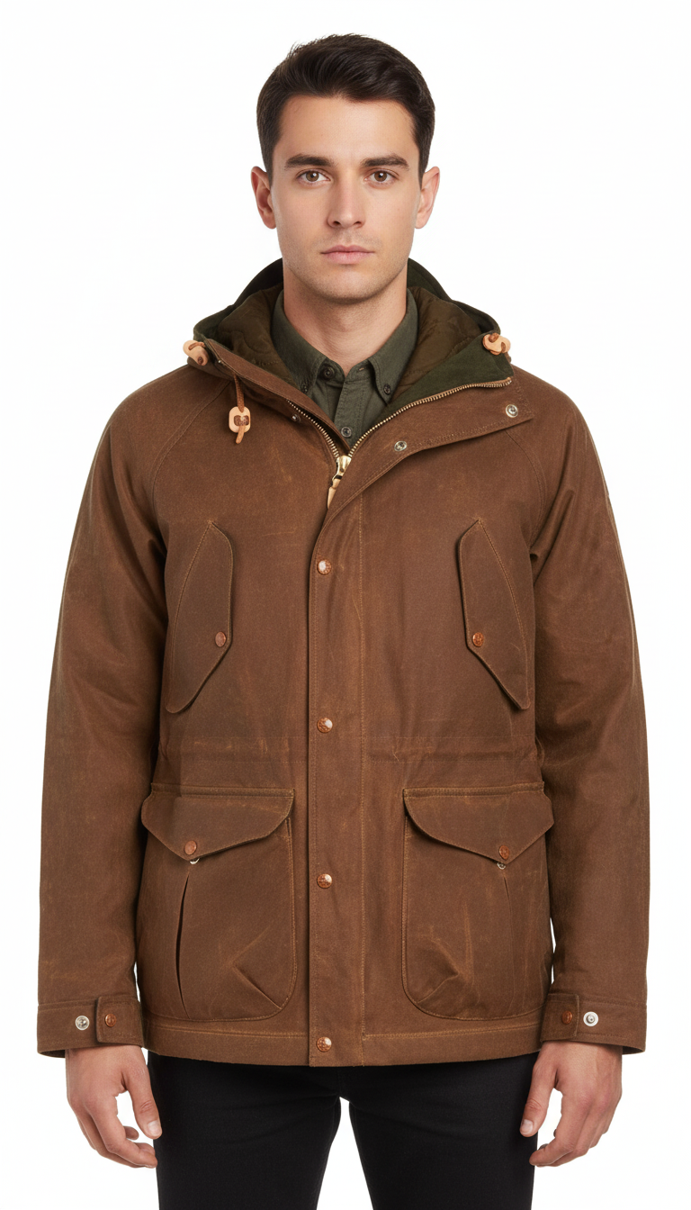 MANIFATTURA CECCARELLI Parka uomo in cotone New Fisherman dark tan 