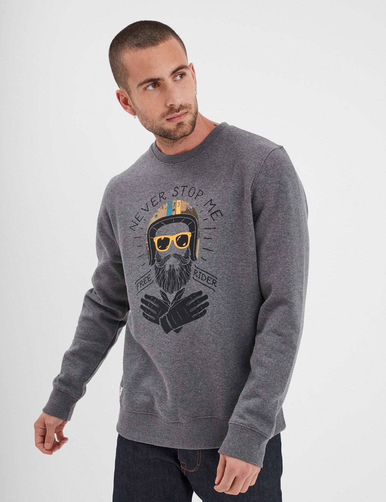 DAYTONA 73 Felpa uomo Hypster grigio scuro 