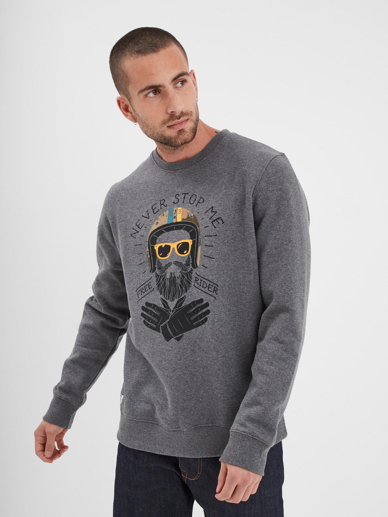 DAYTONA 73 Felpa uomo Hypster grigio scuro 