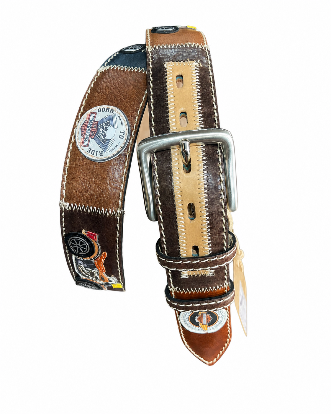 RED BELTS Cintura artigianale in pelle Harley 