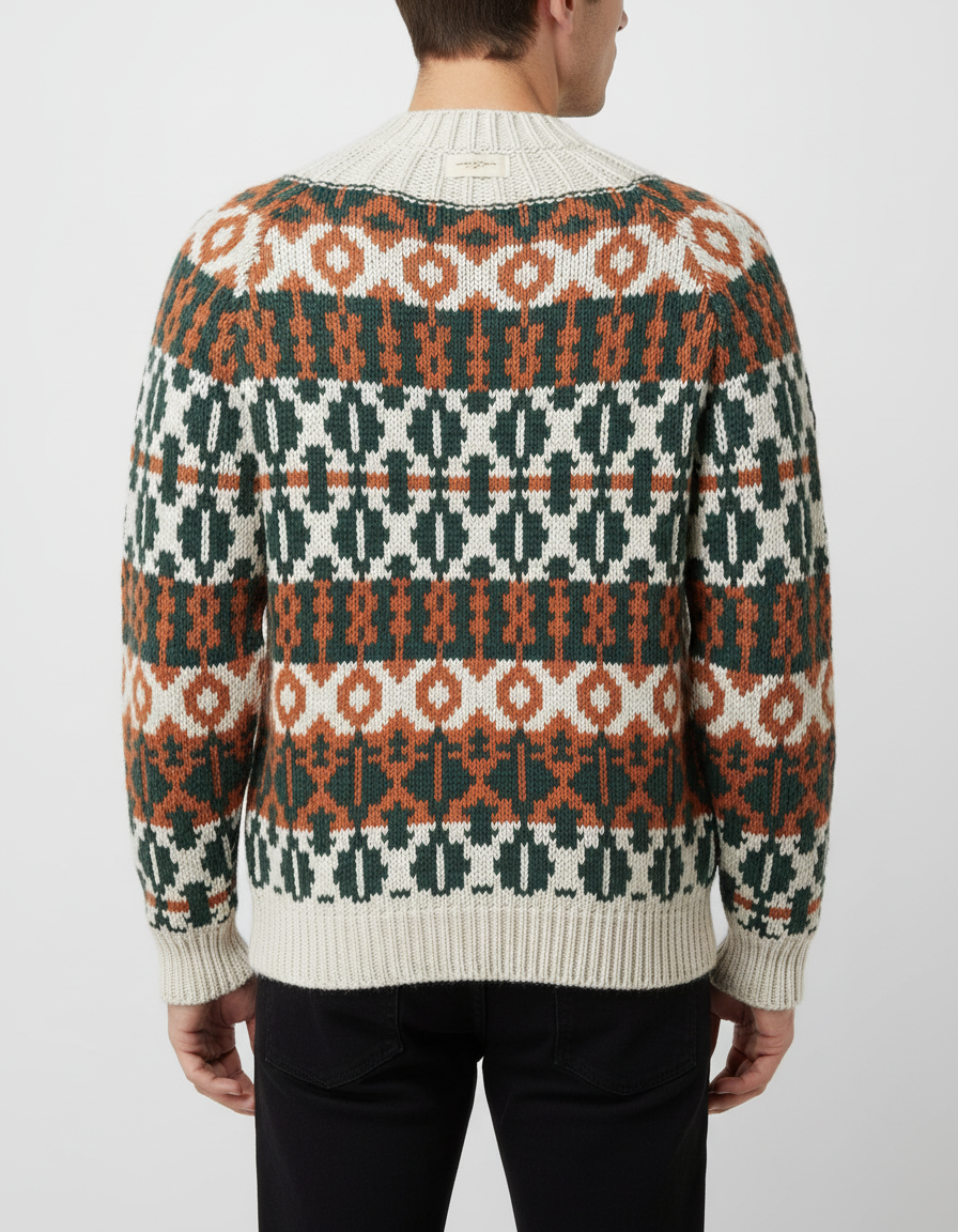 RAKKI Maglione Old School uomo in baby lambswool 