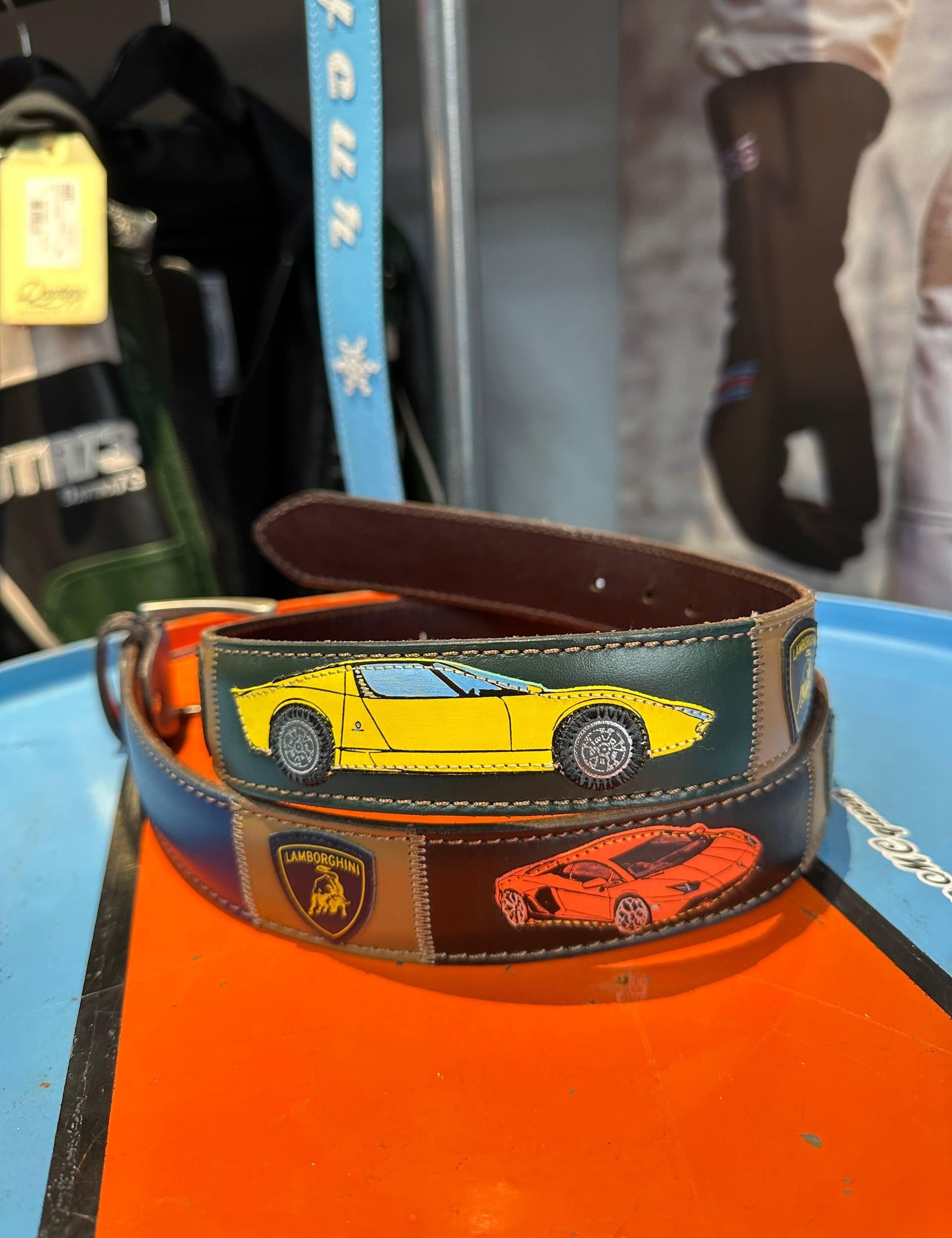 DESIGN arTIGIANALE Cintura artigianale in pelle Lamborghini 