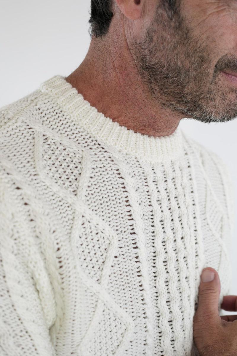 RAKKI Maglione girocollo bianco uomo The King of Cool 