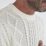 RAKKI Maglione girocollo bianco uomo The King of Cool 