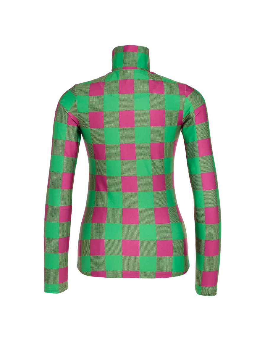 GOLDBERGH Maglia sci donna Woody verde e rosa con zip 