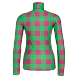 GOLDBERGH Maglia sci donna Woody verde e rosa con zip 