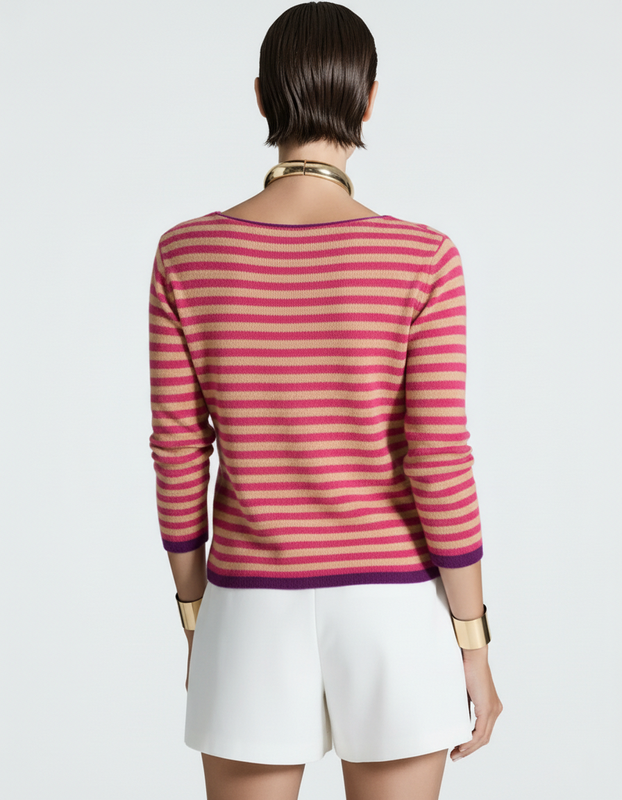 BE YOU GERALDINEALASIO Maglia Benedicta fucsia/cammello 