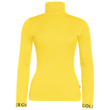 GOLDBERGH Maglia donna Mira collo alto a costine slim fit gialla 
