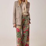 MAISON HOTEL Blusa donna Virginia in cotone e lino ricamata 