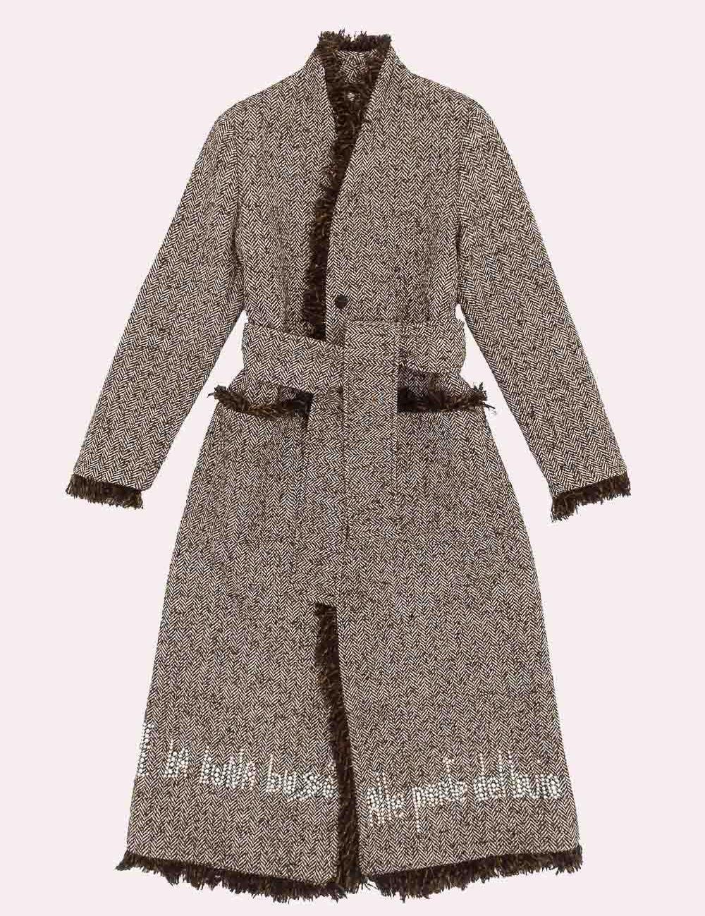 FRONT STREET Cappotto donna Herringbone Tweed 