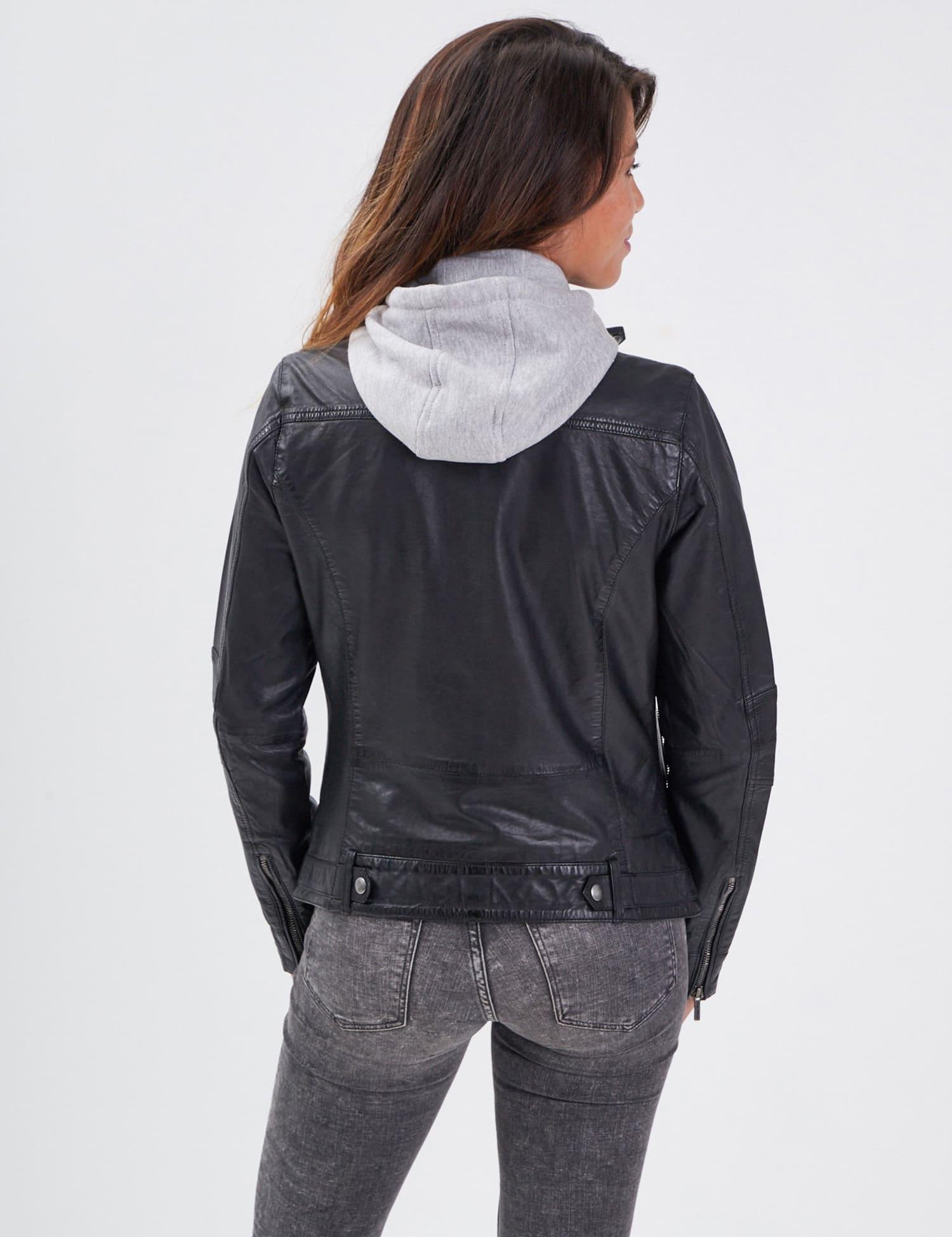 ROSE GARDEN Giubbotto Silene in pelle nero 