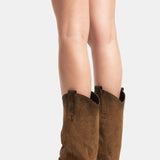 METISSE Stivali Texani in Camoscio Taupe 