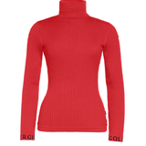 GOLDBERGH Maglia donna Mira collo alto a costine slim fit rossa 