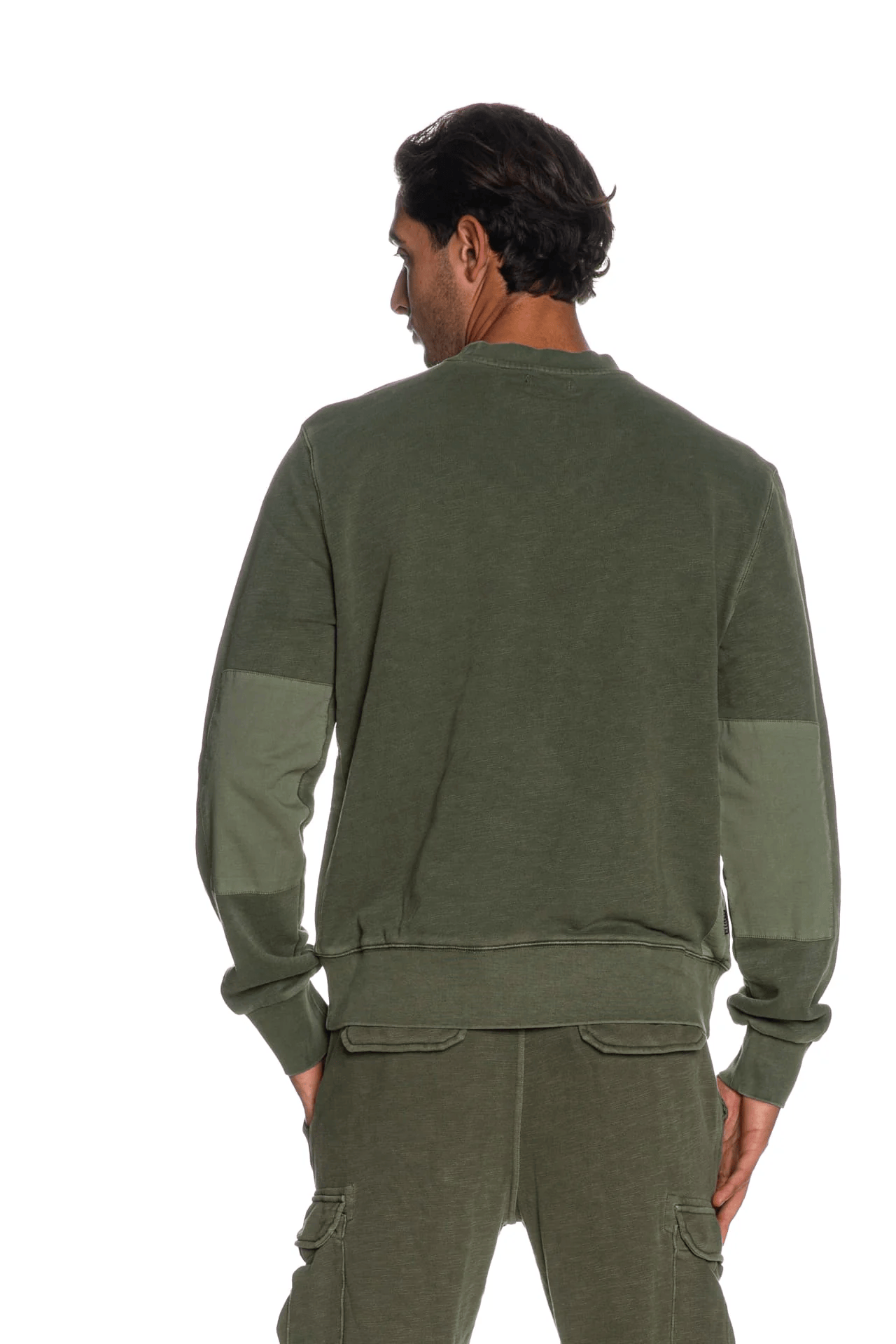 KEELING Felpa unisex in cotone Olive Sabah Crew girocollo 
