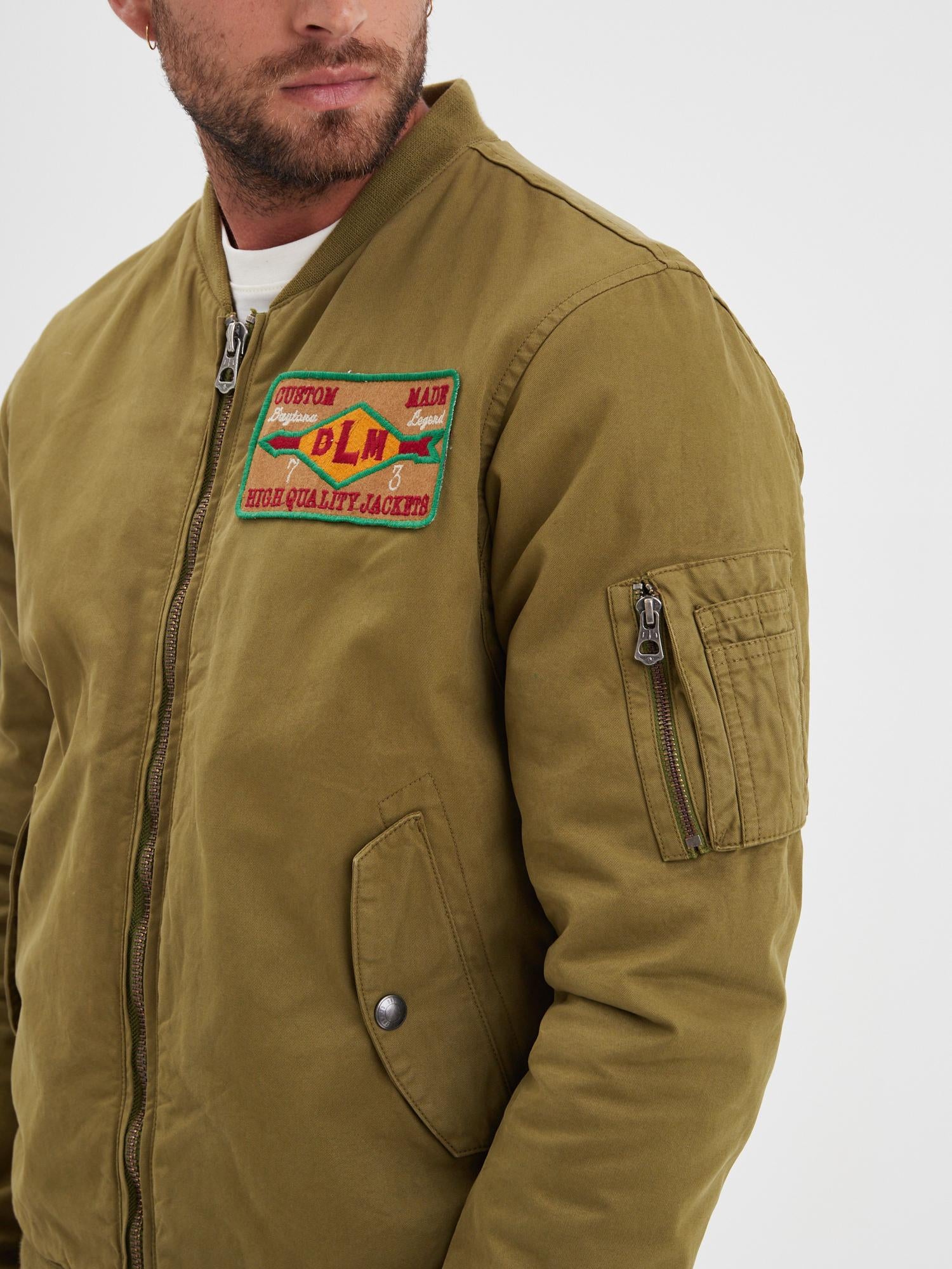 DAYTONA 73 Bomber uomo in cotone verde khaki Corpus 