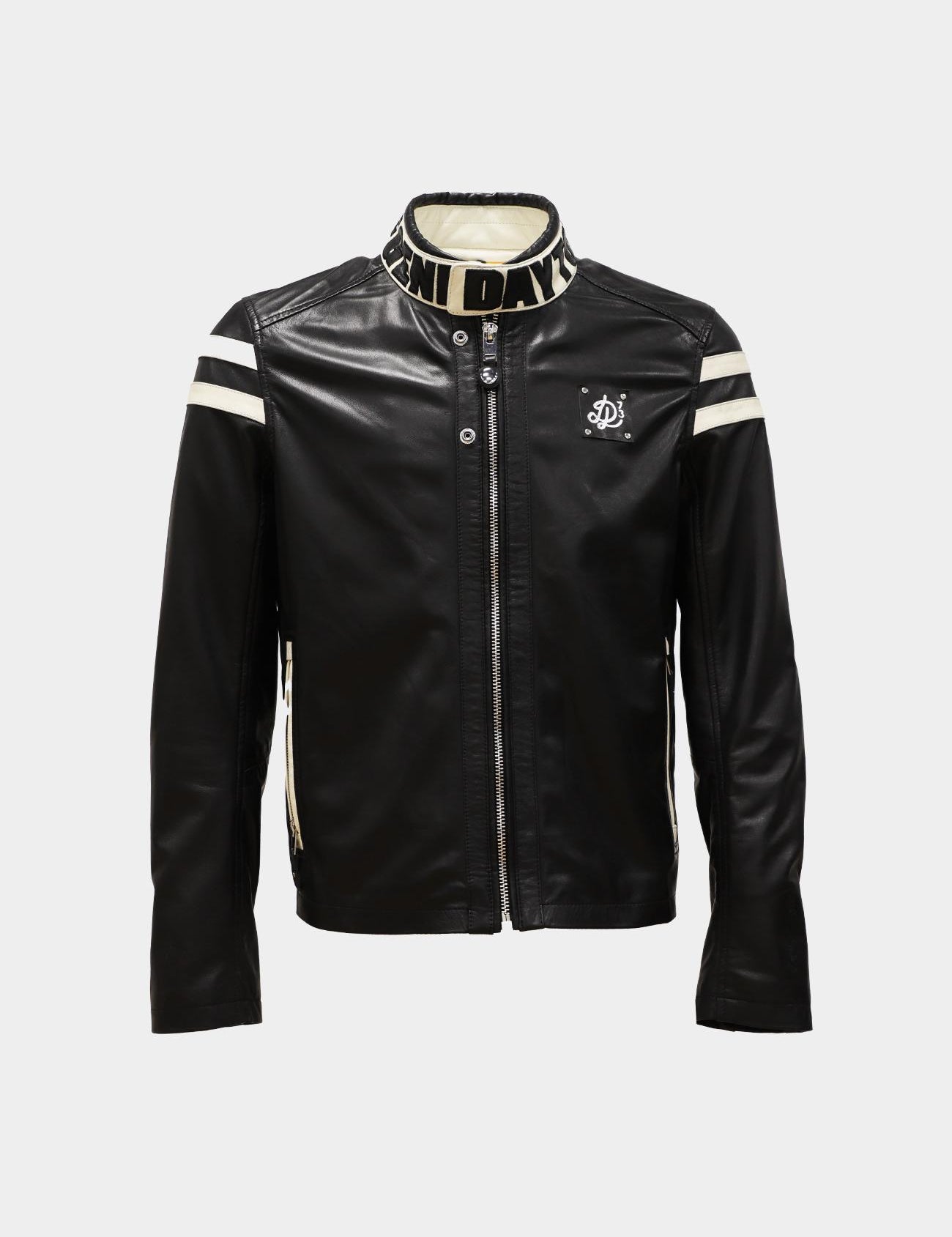 DAYTONA 73 Giacca in pelle nera uomo Montgomery 