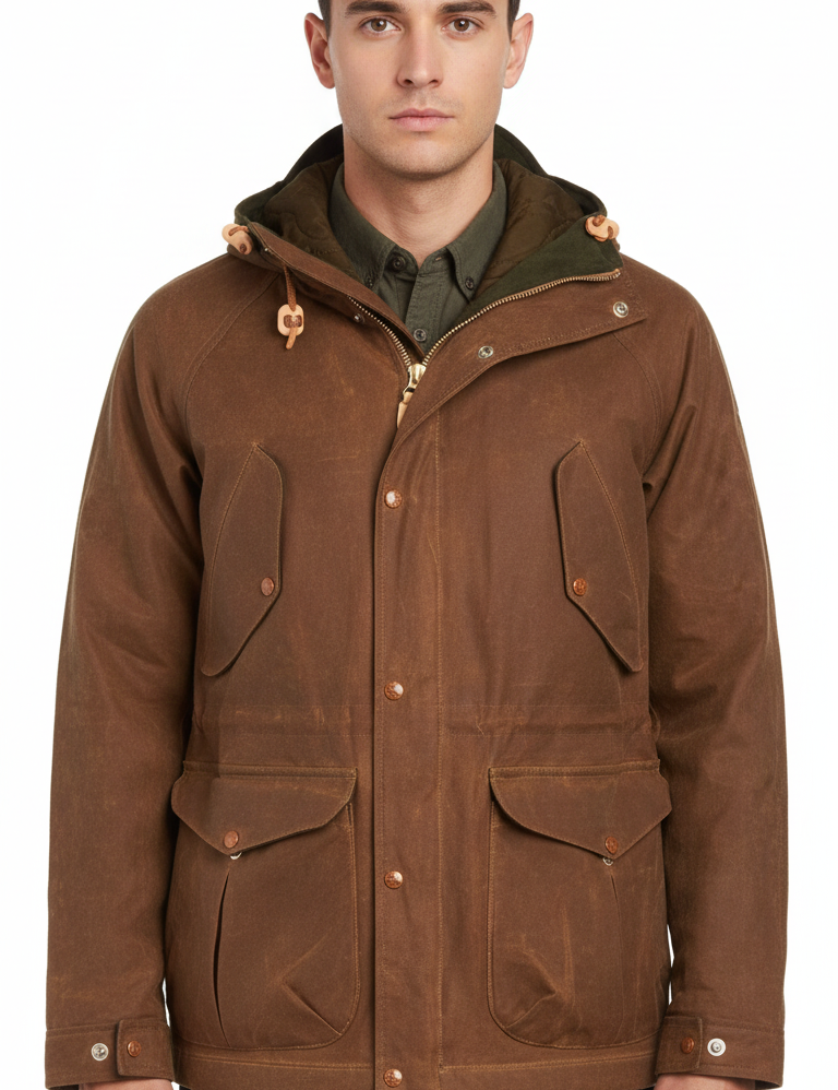MANIFATTURA CECCARELLI Parka uomo in cotone New Fisherman dark tan 