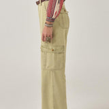 MAISON HOTEL Pantalone donna Pika cargo in cotone khaki 