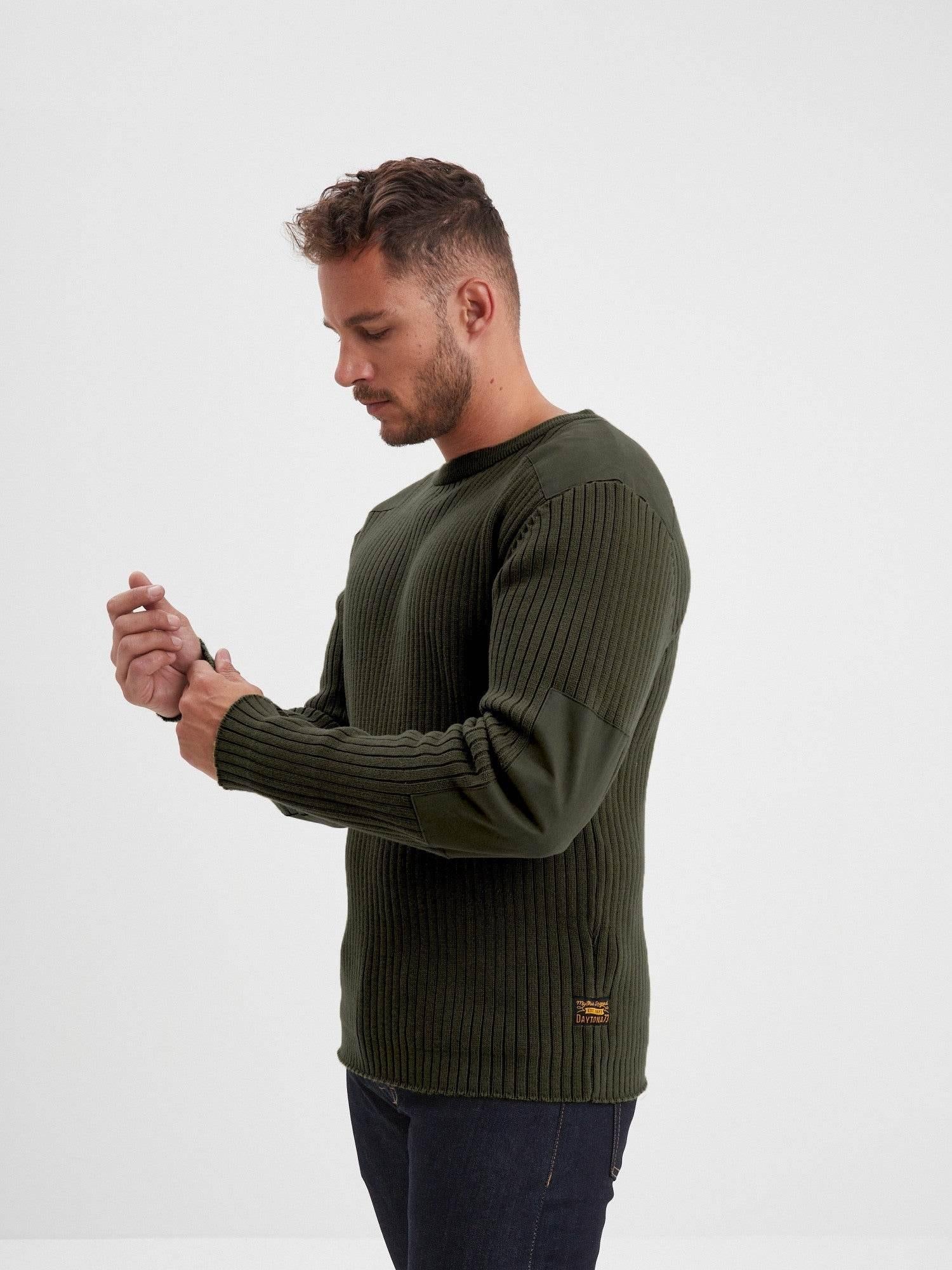 DAYTONA 73 Maglia uomo Basset girocollo verde militare 