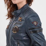 DAYTONA 73 Giacca donna in pelle blu Walkora Blue 