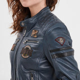 DAYTONA 73 Giacca donna in pelle blu Walkora Blue 