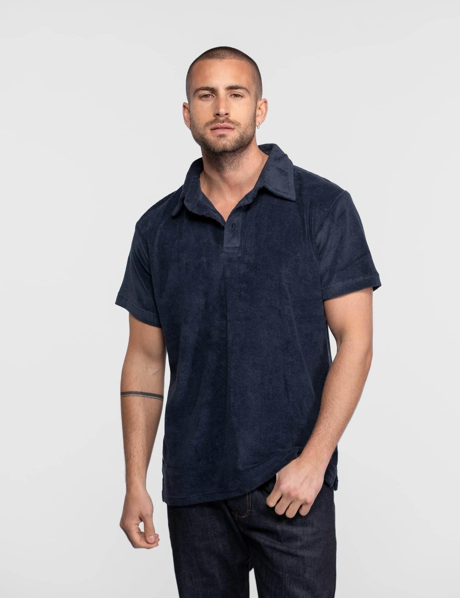 DAYTONA 73 Polo uomo Brody in spugna blu 