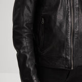 DAYTONA 73 Giacca uomo in pelle nera Bishop Black 