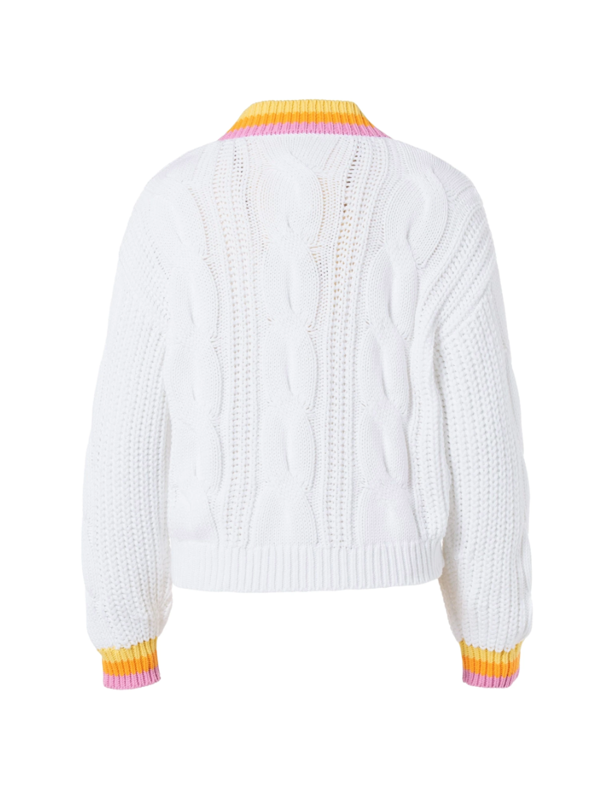 GOLDBERGH Maglia donna scollo V cable knit in cotone 