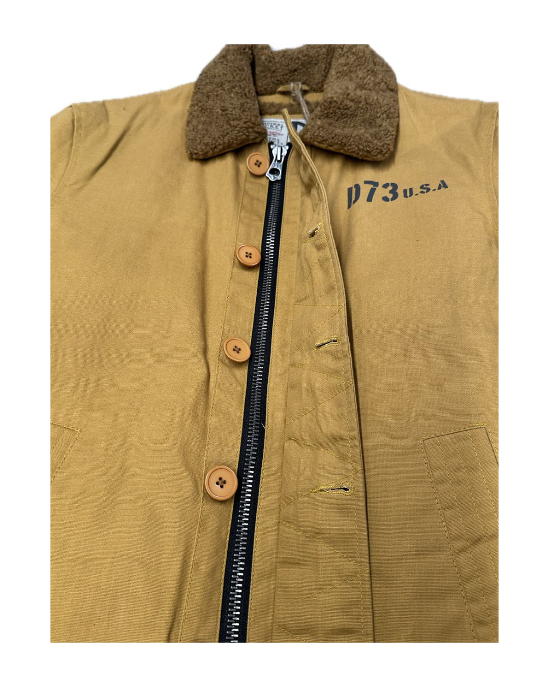 DAYTONA 73 Giacca uomo in canvas di cotone Farman Mustard 