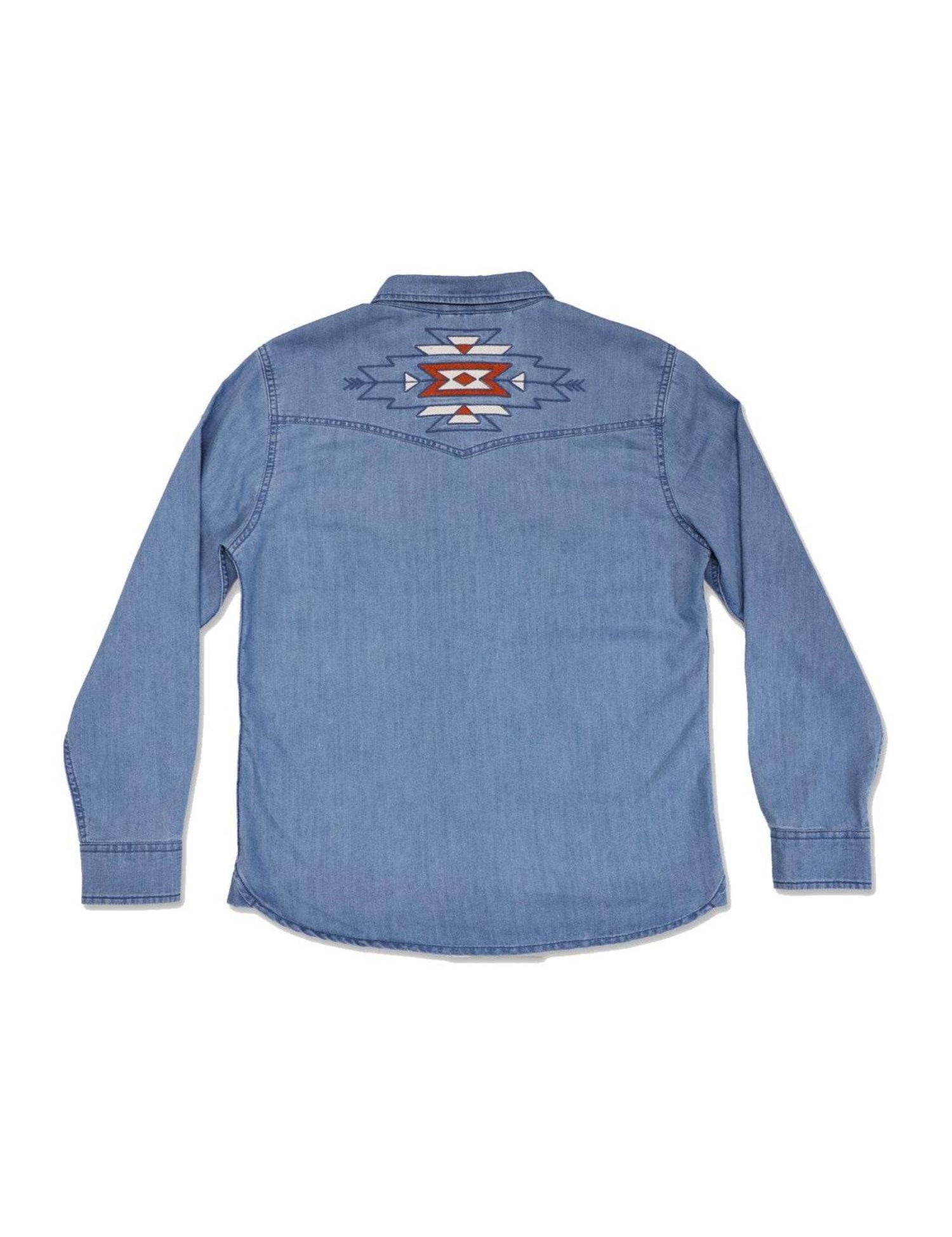 IRON AND RESIN Camicia uomo Tonopah western in tessuto lavato 