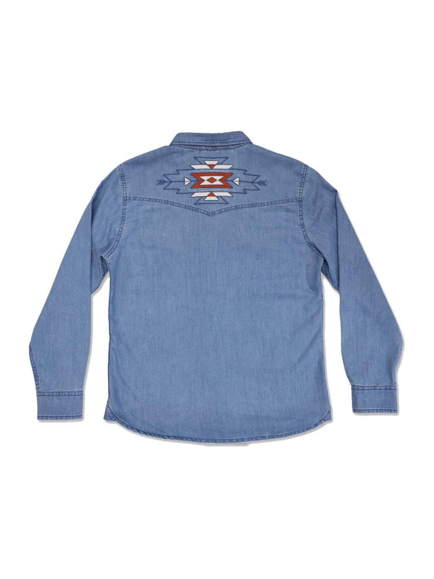 IRON AND RESIN Camicia uomo Tonopah western in tessuto lavato 